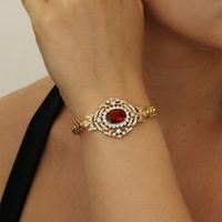 Elegant Luxurious Gem Copper Inlay Zircon Bracelets main image 8