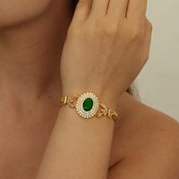 Elegant Luxurious Gem Copper Inlay Zircon Bracelets main image 4