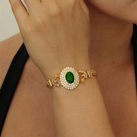 Elegant Luxurious Gem Copper Inlay Zircon Bracelets main image 5