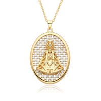 Hip-Hop Vintage Style Simple Style Geometric 304 Stainless Steel Copper Plating Inlay Zircon K Gold Plated Unisex Pendant Necklace main image 5