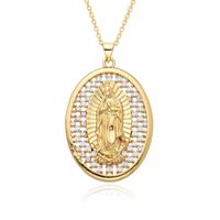Hip-Hop Vintage Style Simple Style Geometric 304 Stainless Steel Copper Plating Inlay Zircon K Gold Plated Unisex Pendant Necklace main image 2