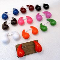 Wholesale Jewelry Cute Solid Color Arylic Enamel Stoving Varnish Ear Studs main image 1