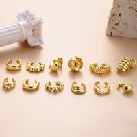 1 Piece Vintage Style Cool Style Geometric Eye Snake Plating Copper 18k Gold Plated Ear Studs main image 2