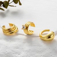 1 Piece Vintage Style Cool Style Geometric Eye Snake Plating Copper 18k Gold Plated Ear Studs main image 5