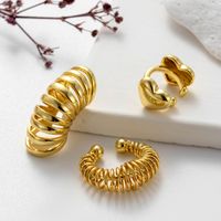 1 Piece Vintage Style Cool Style Geometric Eye Snake Plating Copper 18k Gold Plated Ear Studs main image 6
