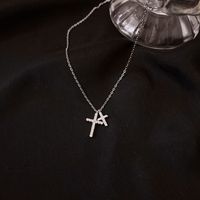 Klassischer Stil Strassenmode Kreuzen Sterling Silber Versilbert Halskette Mit Anhänger main image 5