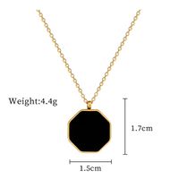 Simple Style Classic Style Hexagon Titanium Steel Inlay Shell Pendant Necklace main image 2