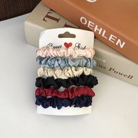 Simple Style Solid Color Cloth Satin Elastic Band Pleated Hair Tie sku image 1