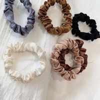 Simple Style Solid Color Cloth Satin Elastic Band Pleated Hair Tie main image 3