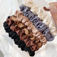 Simple Style Solid Color Cloth Satin Elastic Band Pleated Hair Tie main image 2