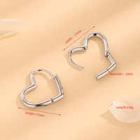 1 Pair Casual Simple Style Heart Shape Plating Stainless Steel 18k Gold Plated Earrings main image 1