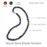 Basic Classic Style Geometric Natural Stone Men's Necklace main image 2