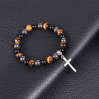 Retro Cross Natural Stone Men's Bracelets main image 5