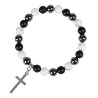 Retro Cross Natural Stone Men's Bracelets sku image 2