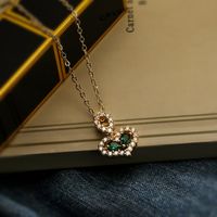 Simple Style Commute Heart Shape Copper Plating Inlay Zircon 18k Gold Plated Pendant Necklace main image 3