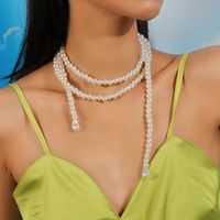Elegant Round Artificial Pearl Beaded Women's Necklace main image 3