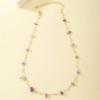 Simple Style Irregular Plastic Stone Plating 14k Gold Plated Women's Necklace main image 4