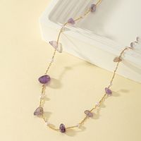 Simple Style Irregular Plastic Stone Plating 14k Gold Plated Women's Necklace sku image 1