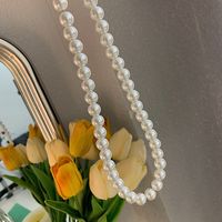 Elegant Lady Solid Color Imitation Pearl Sterling Silver Women's Necklace main image 3