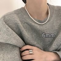 Elegant Lady Solid Color Imitation Pearl Sterling Silver Women's Necklace sku image 1