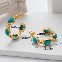 1 Pair Vintage Style Simple Style Horns Plating Inlay Stainless Steel Zircon 18k Gold Plated Drop Earrings main image 5