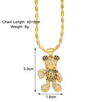 Simple Style Bear Copper Plating Inlay Zircon 18k Gold Plated Necklace Pendant sku image 1