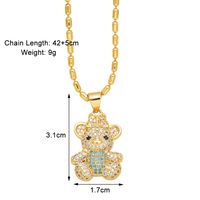Simple Style Bear Copper Plating Inlay Zircon 18k Gold Plated Necklace Pendant sku image 2