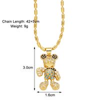 Simple Style Bear Copper Plating Inlay Zircon 18k Gold Plated Necklace Pendant sku image 3