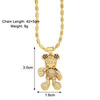 Style Simple Ours Le Cuivre Placage Incruster Zircon Plaqué Or 18k Collier Pendentif sku image 4