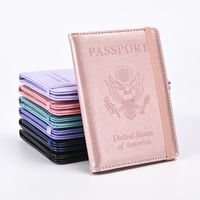 Unisex Basic Letter Flower Pu Leather Passport Holders main image 1