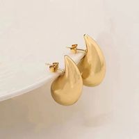 1 Pair Casual Solid Color Plating 304 Stainless Steel 18K Gold Plated Ear Studs main image 4