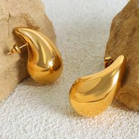 1 Pair Casual Solid Color Plating 304 Stainless Steel 18K Gold Plated Ear Studs main image 6
