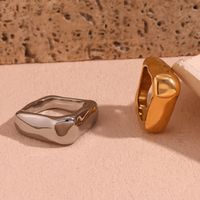 Simple Style Classic Style Solid Color Stainless Steel Plating 18k Gold Plated Rings main image 3