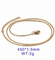 Simple Style Solid Color Titanium Steel Plating 18K Gold Plated Unisex Necklace sku image 3