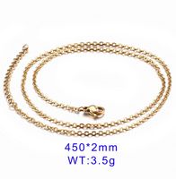 Simple Style Solid Color Titanium Steel Plating 18K Gold Plated Unisex Necklace sku image 4