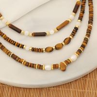 Classic Style Water Droplets Stainless Steel Tiger Eye Copper Beaded 18K Gold Plated Women's Necklace main image 6