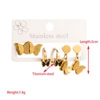 1 Set Elegant Round Moon Eye Plating Inlay 316 Stainless Steel  Rhinestones 14K Gold Plated Drop Earrings sku image 3