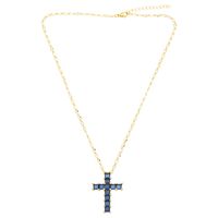 Simple Style Cross Copper Plating Inlay Zircon 18k Gold Plated Necklace Pendant main image 2