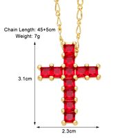 Simple Style Cross Copper Plating Inlay Zircon 18k Gold Plated Necklace Pendant sku image 4