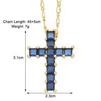 Simple Style Cross Copper Plating Inlay Zircon 18k Gold Plated Necklace Pendant sku image 5