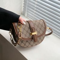 Women's All Seasons Pu Leather Letter Vintage Style Sewing Thread Square Flip Cover Saddle Bag main image 1