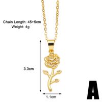 Simple Style Flower Copper Plating Inlay Zircon 18k Gold Plated Pendant Necklace sku image 1