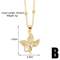 Simple Style Flower Copper Plating Inlay Zircon 18k Gold Plated Pendant Necklace sku image 2