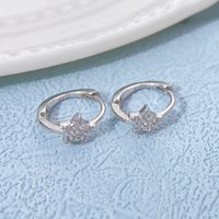 1 Pair Simple Style Pentagram Solid Color Inlay Sterling Silver Rhinestones Earrings main image 2