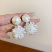 1 Pair Sweet Flower Plating Imitation Pearl Drop Earrings sku image 16