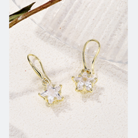 1 Pair Lady Simple Style Star Plating Inlay Copper Zircon 18k Gold Plated Drop Earrings main image 6