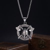 Hip-Hop Vintage Style Axe Stainless Steel No Inlay Men's Pendant Necklace main image 5