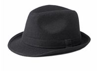 Men's Basic Classic Style Solid Color Wide Eaves Fedora Hat sku image 1