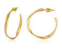 1 Pair Fashion Circle Plating 201 Stainless Steel Gold Plated Earrings sku image 3