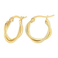 1 Pair Fashion Circle Plating 201 Stainless Steel Gold Plated Earrings sku image 2